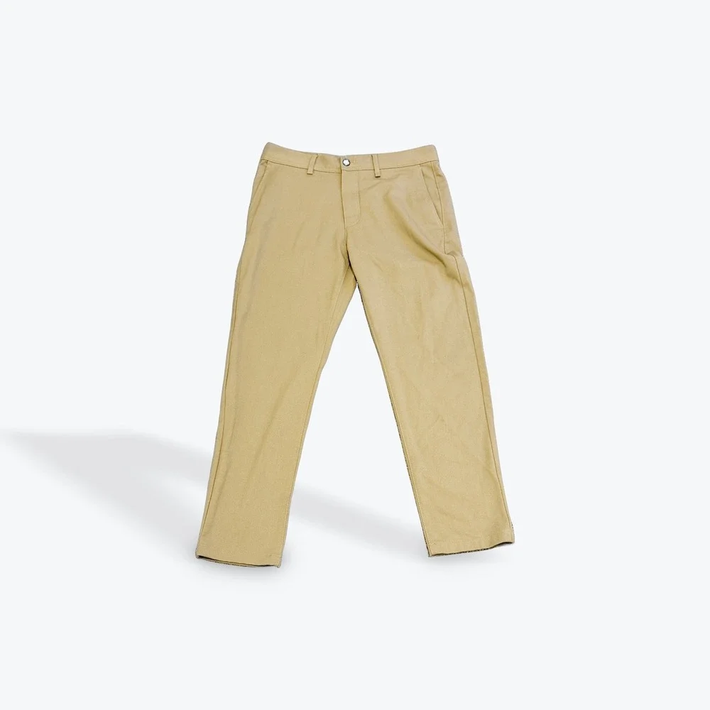 Zara Man Tan Khaki Chino Pants Flat Front Straight Leg Mens‎ Size 31